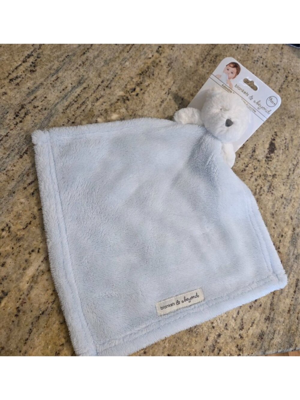 New! BLANKETS & BEYOND Blue plush Teddy BEAR  Security Blanket Lovey